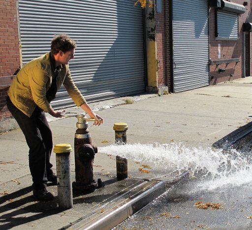 Dan turning a tap